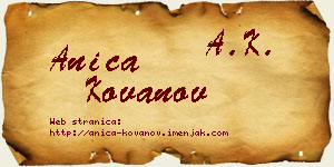 Anica Kovanov vizit kartica